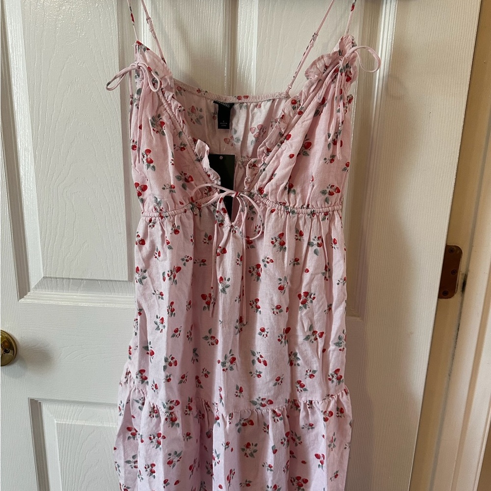 wild fable Pink Floral Tie-Front Slip Dress